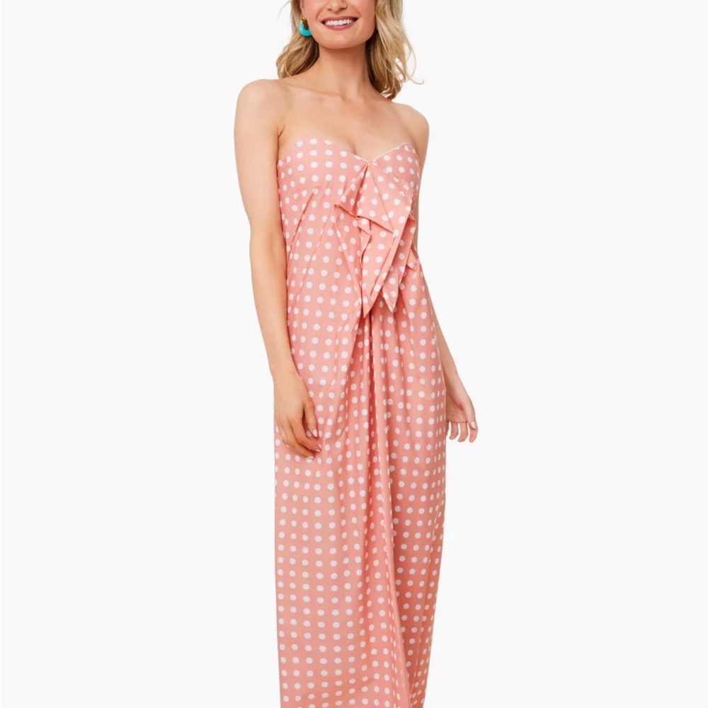 Caroline Constas Kaia Dress - Blush & White Polka Dots - NWT size Large